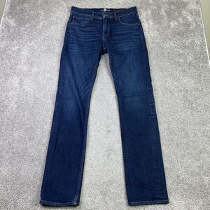 7 For All Mankind Jeans Men’s 32X32 Blue Straight Low Rise Dark Denim Stretch